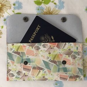 Handmade Colorful Geometric Pattern Leather Wallet
